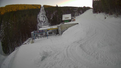 Modrá sjezdovka - dojezd k lanové dráze