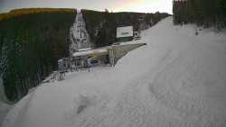 Modrá sjezdovka - dojezd k lanové dráze