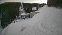 Modrá sjezdovka - dojezd k lanové dráze