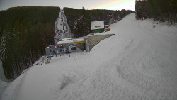 Modrá sjezdovka - dojezd k lanové dráze