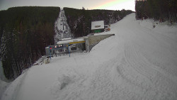 Modrá sjezdovka - dojezd k lanové dráze