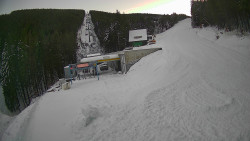 Modrá sjezdovka - dojezd k lanové dráze