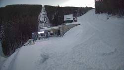 Modrá sjezdovka - dojezd k lanové dráze