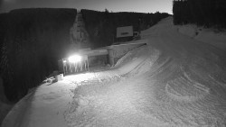 Modrá sjezdovka - dojezd k lanové dráze