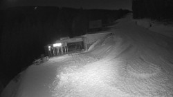 Modrá sjezdovka - dojezd k lanové dráze