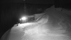 Modrá sjezdovka - dojezd k lanové dráze