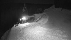 Modrá sjezdovka - dojezd k lanové dráze