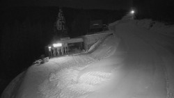 Modrá sjezdovka - dojezd k lanové dráze