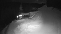 Modrá sjezdovka - dojezd k lanové dráze