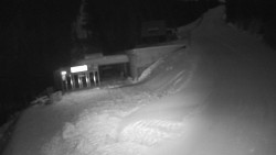 Modrá sjezdovka - dojezd k lanové dráze