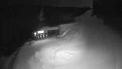 Modrá sjezdovka - dojezd k lanové dráze