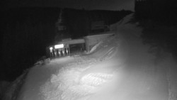 Modrá sjezdovka - dojezd k lanové dráze