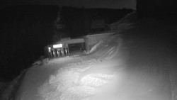 Modrá sjezdovka - dojezd k lanové dráze