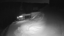 Modrá sjezdovka - dojezd k lanové dráze