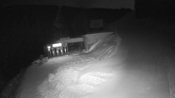 Modrá sjezdovka - dojezd k lanové dráze