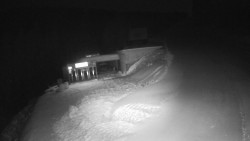 Modrá sjezdovka - dojezd k lanové dráze