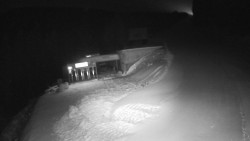 Modrá sjezdovka - dojezd k lanové dráze