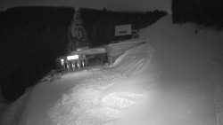 Modrá sjezdovka - dojezd k lanové dráze