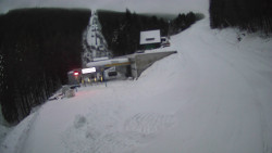 Modrá sjezdovka - dojezd k lanové dráze