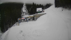 Modrá sjezdovka - dojezd k lanové dráze