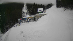 Modrá sjezdovka - dojezd k lanové dráze