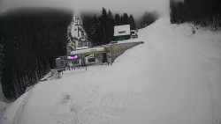 Modrá sjezdovka - dojezd k lanové dráze