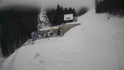 Modrá sjezdovka - dojezd k lanové dráze