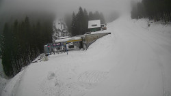 Modrá sjezdovka - dojezd k lanové dráze