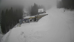 Modrá sjezdovka - dojezd k lanové dráze