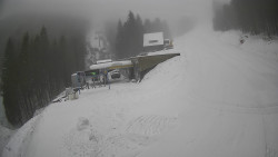 Modrá sjezdovka - dojezd k lanové dráze