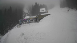 Modrá sjezdovka - dojezd k lanové dráze