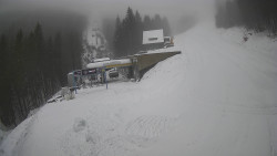 Modrá sjezdovka - dojezd k lanové dráze