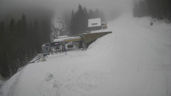 Modrá sjezdovka - dojezd k lanové dráze