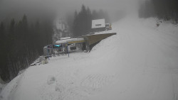 Modrá sjezdovka - dojezd k lanové dráze