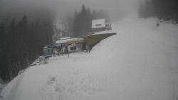 Modrá sjezdovka - dojezd k lanové dráze