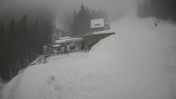 Modrá sjezdovka - dojezd k lanové dráze