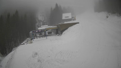 Modrá sjezdovka - dojezd k lanové dráze