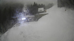 Modrá sjezdovka - dojezd k lanové dráze