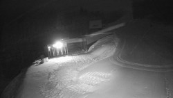 Modrá sjezdovka - dojezd k lanové dráze