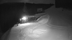 Modrá sjezdovka - dojezd k lanové dráze