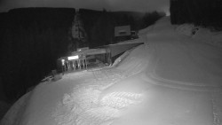 Modrá sjezdovka - dojezd k lanové dráze