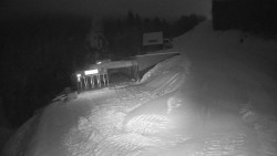 Modrá sjezdovka - dojezd k lanové dráze