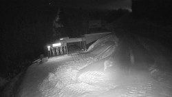 Modrá sjezdovka - dojezd k lanové dráze