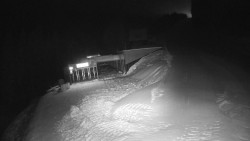 Modrá sjezdovka - dojezd k lanové dráze