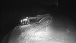 Modrá sjezdovka - dojezd k lanové dráze