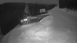 Modrá sjezdovka - dojezd k lanové dráze