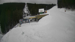 Modrá sjezdovka - dojezd k lanové dráze