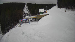 Modrá sjezdovka - dojezd k lanové dráze