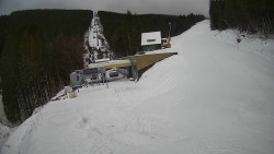 Modrá sjezdovka - dojezd k lanové dráze