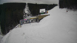 Modrá sjezdovka - dojezd k lanové dráze